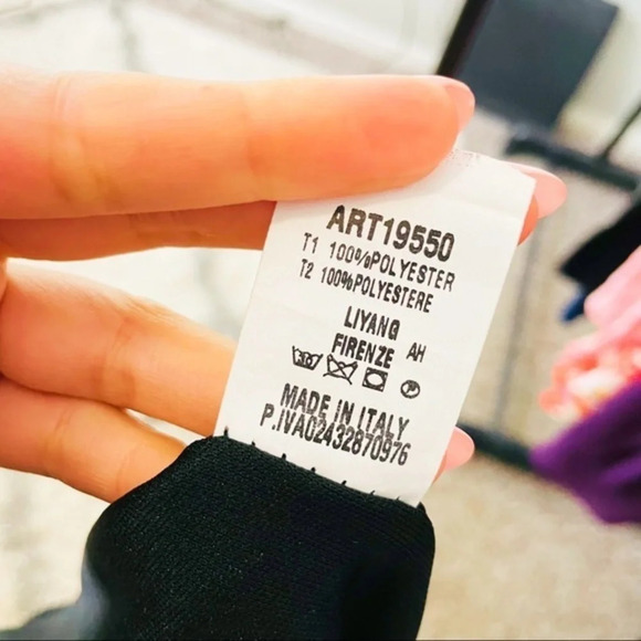 NEW COLLECTION Made In Italy‎ Palm\Leaf Print Chiffon Dress Medium - Picture 7 of 7